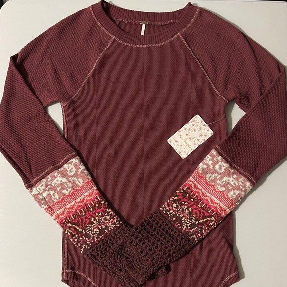 Free people thermal blouse in size small NWT - Picture 3 of 4
